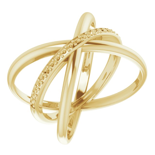 14K Yellow 1/6 CTW Natural Diamond Criss-Cross Ring  