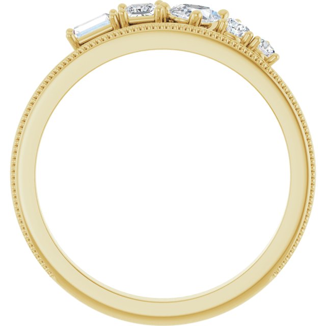 14K Yellow 3/8 CTW Natural Diamond Stackable Ring