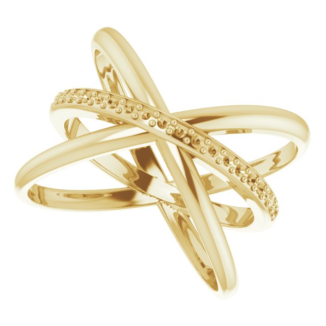 14K Yellow 1/6 CTW Diamond Criss-Cross Ring