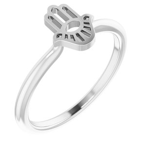 Sterling Silver Hamsa Stackable Ring