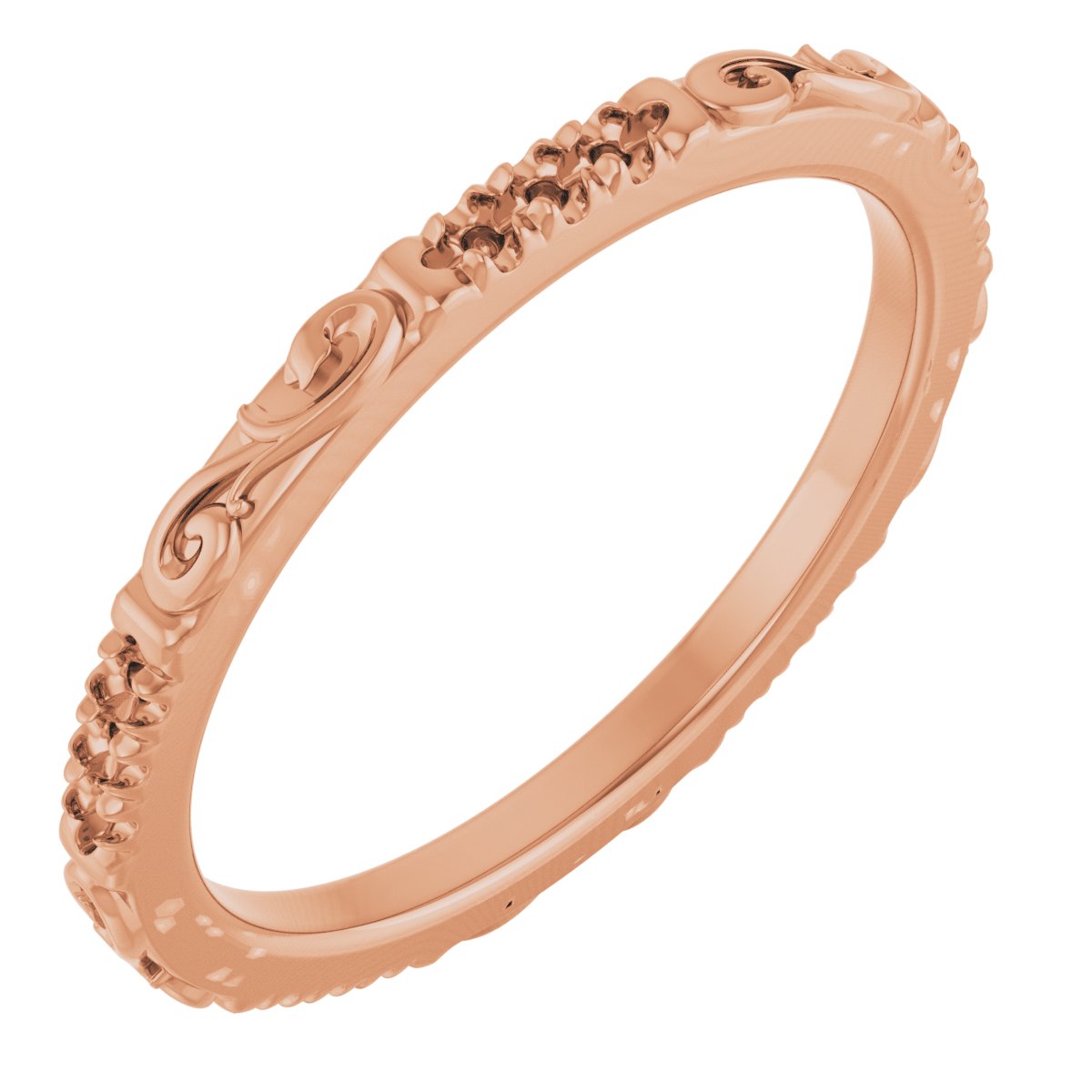 French-Set Sculptural Eternity Band