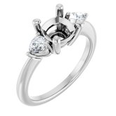 Platinum 7x7 mm Cushion 1/4 CTW Diamond Semi-Set Engagement Ring