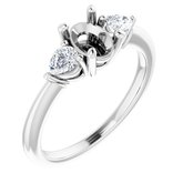 Platinum 7x5 mm Oval 1/4 CTW Diamond Semi-Set Engagement Ring