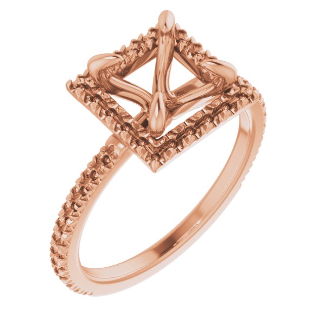 Claw-Prong French-Set Halo-Style Engagement Ring or Band