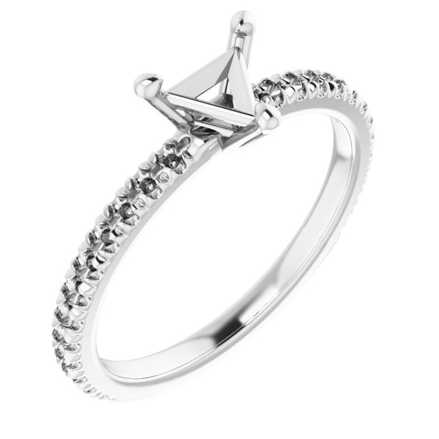 French-Set Accented Engagement Ring or Band