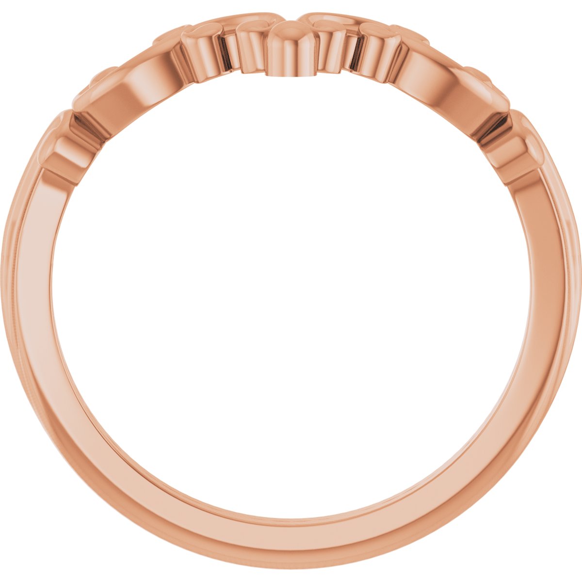 Alternative view of Scroll Styled Contour Band – 14K Rose Gold