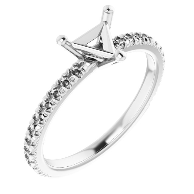 French-Set Accented Engagement Ring or Band