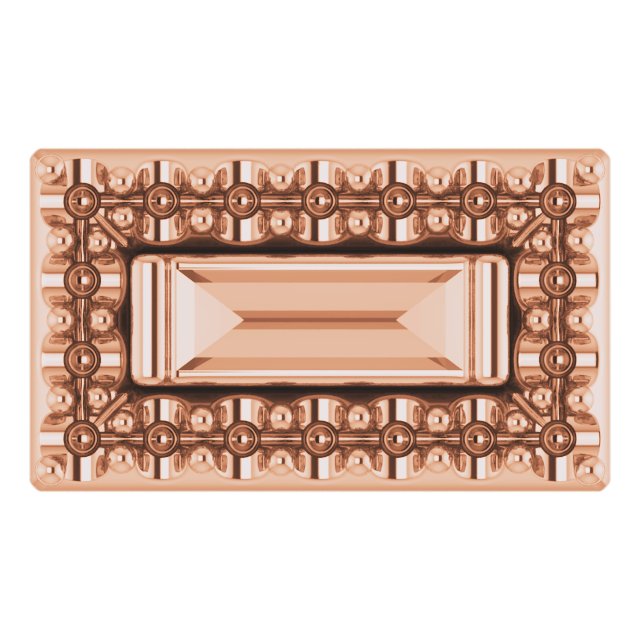 Straight Baguette Halo-Style Earring Setting
