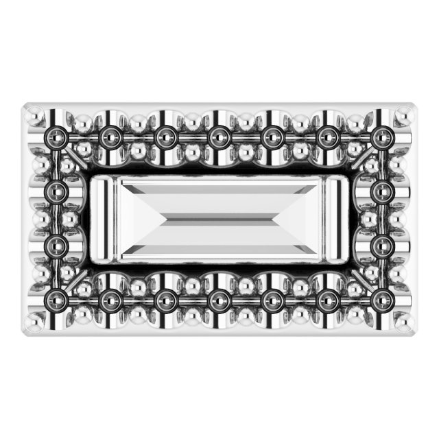 Straight Baguette Halo-Style Earring Setting
