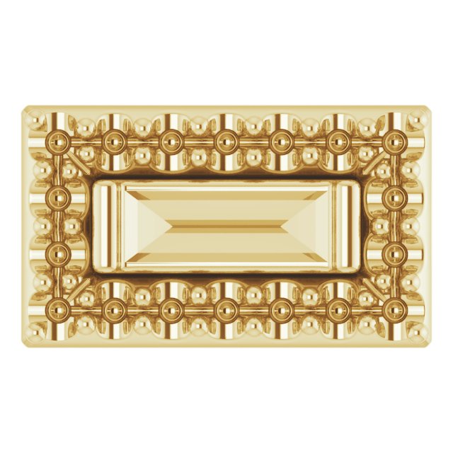 Straight Baguette Halo-Style Earring Setting