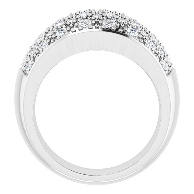 14K White 1 CTW Diamond Micro Pave Ring Size 6
