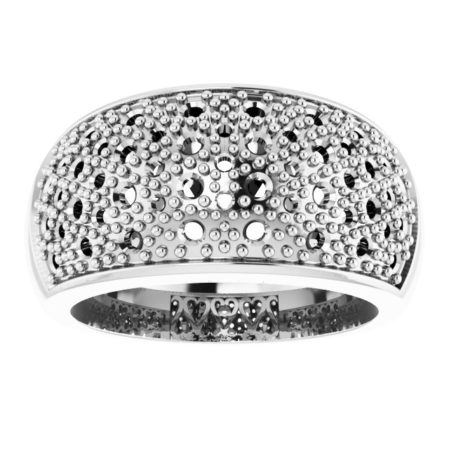 14K White 1 CTW Natural Diamond Micro Pave Ring