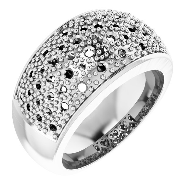 14K White 1 CTW Natural Diamond Micro Pave Ring