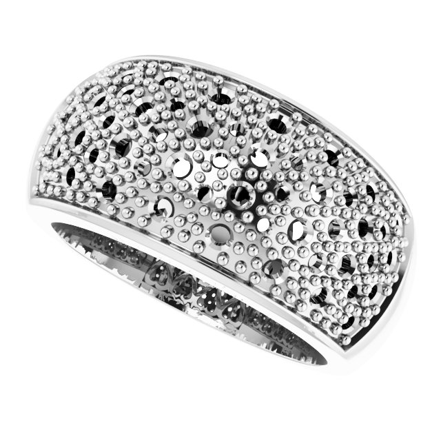 14K White 1 CTW Natural Diamond Micro Pave Ring