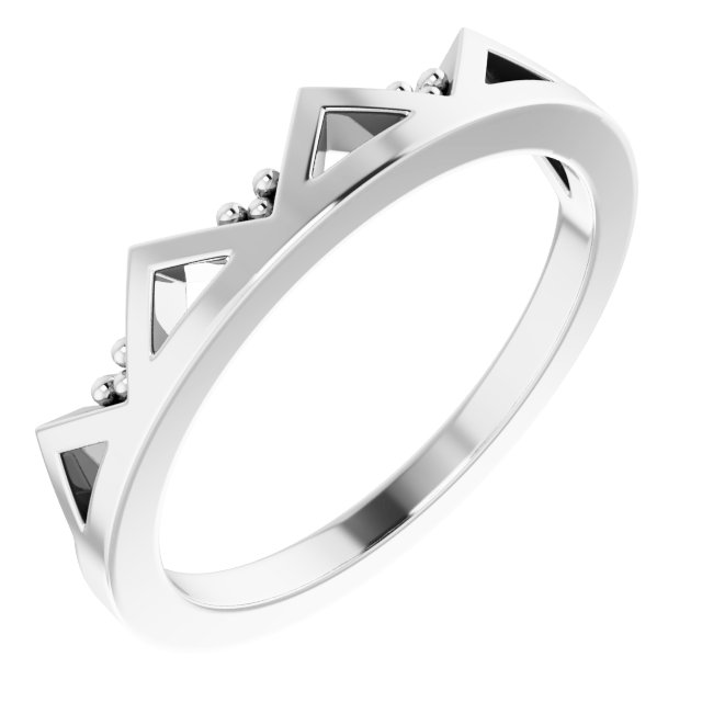 14K White Geometric Stackable Ring