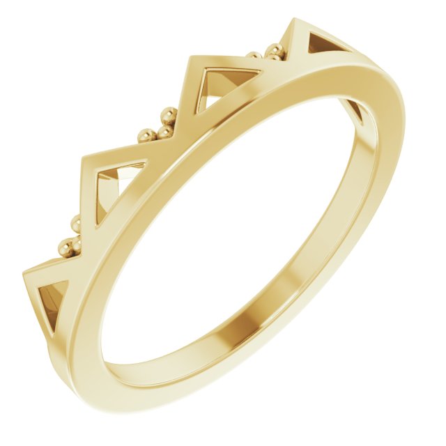 14K Yellow Geometric Stackable Ring