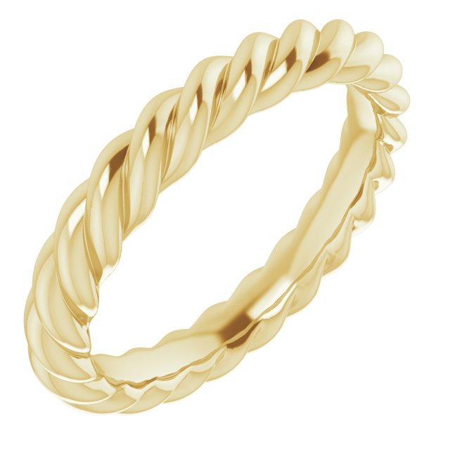 18K Yellow 3 mm Skinny Rope Band Size 5