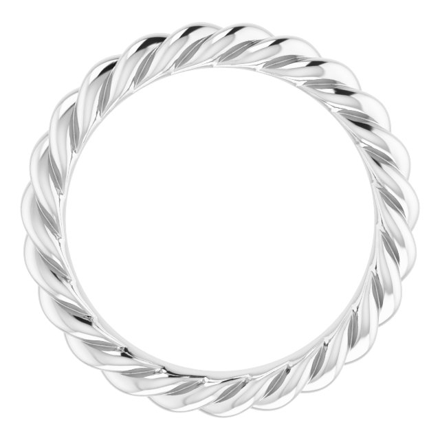 Continuum Sterling Silver 3 mm Skinny Rope Band Size 4