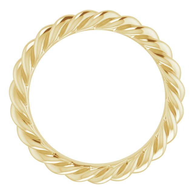 18K Yellow 3 mm Skinny Rope Band Size 4