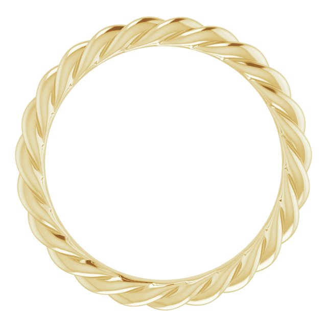 14K Yellow 3 mm Skinny Rope Band Size 7