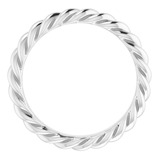 Sterling Silver 3 mm Skinny Rope Band Size 6