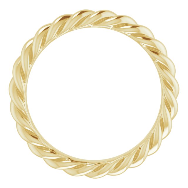 18K Yellow 3 mm Skinny Rope Band Size 6