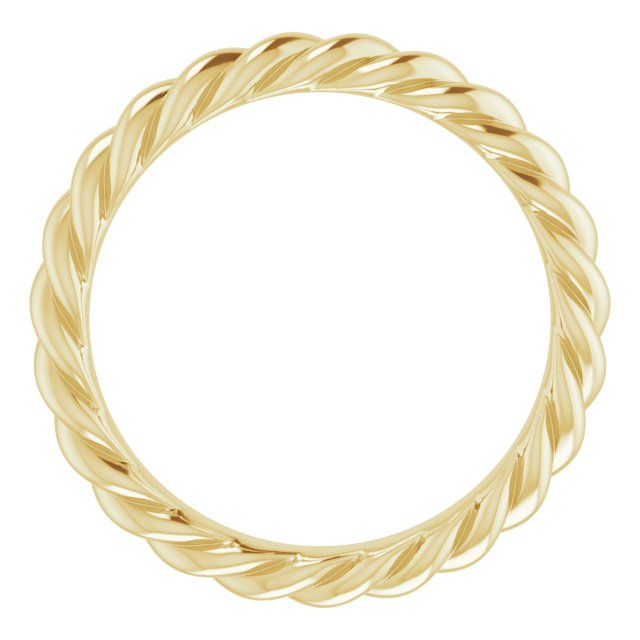 18K Yellow 3 mm Skinny Rope Band Size 6.5