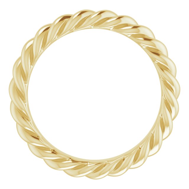 14K Yellow 3 mm Skinny Rope Band Size 4.5