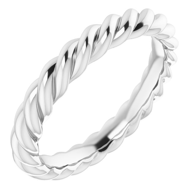 Continuum Sterling Silver 3 mm Skinny Rope Band Size 5.5