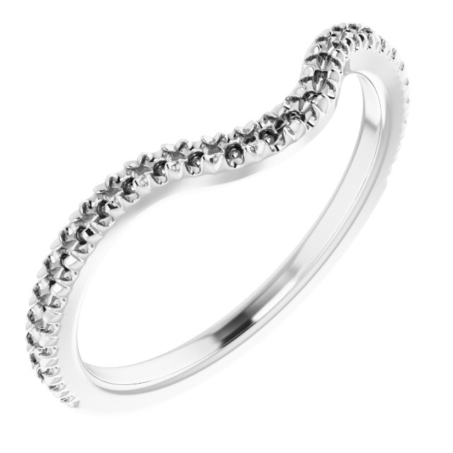 14K White 1/4 CTW Diamond French-Set Matching Band