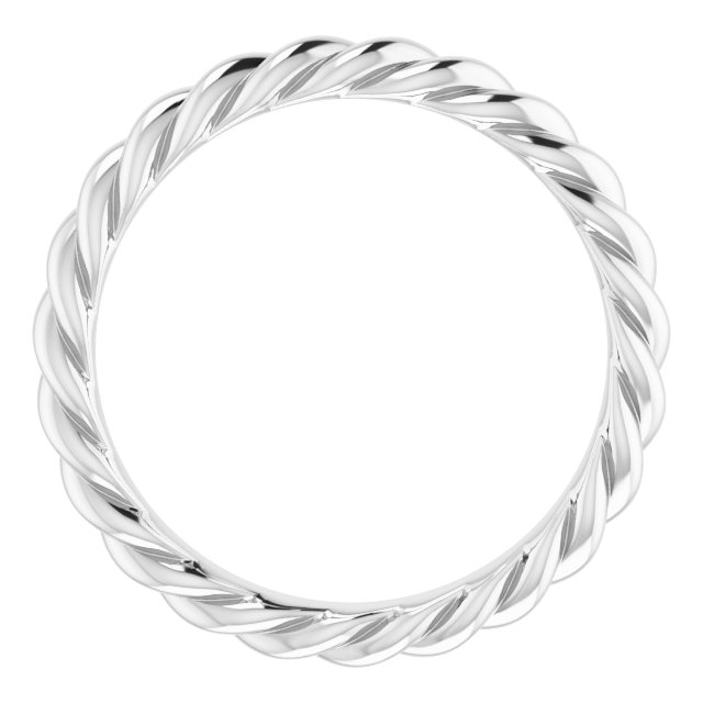 Sterling Silver 3 mm Skinny Rope Band Size 7.5