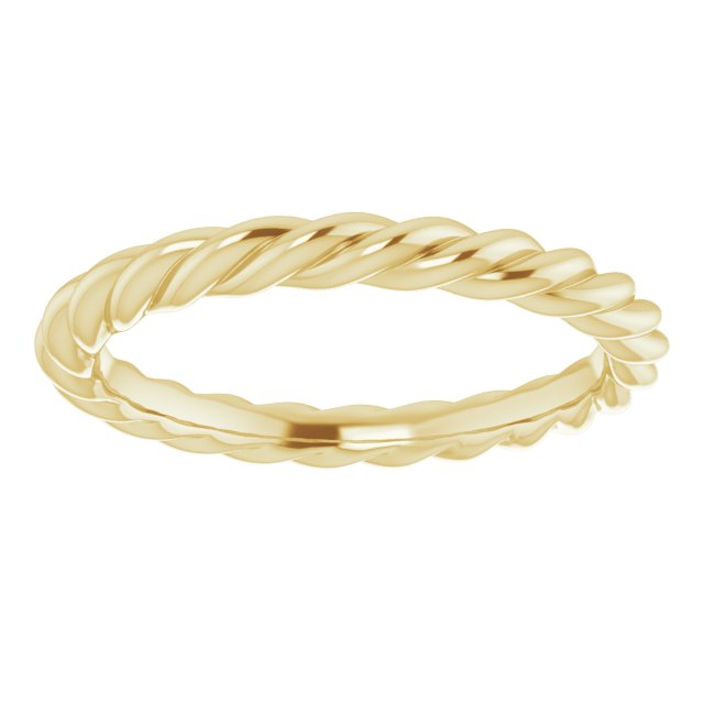 14K Yellow 3 mm Skinny Rope Band Size 7