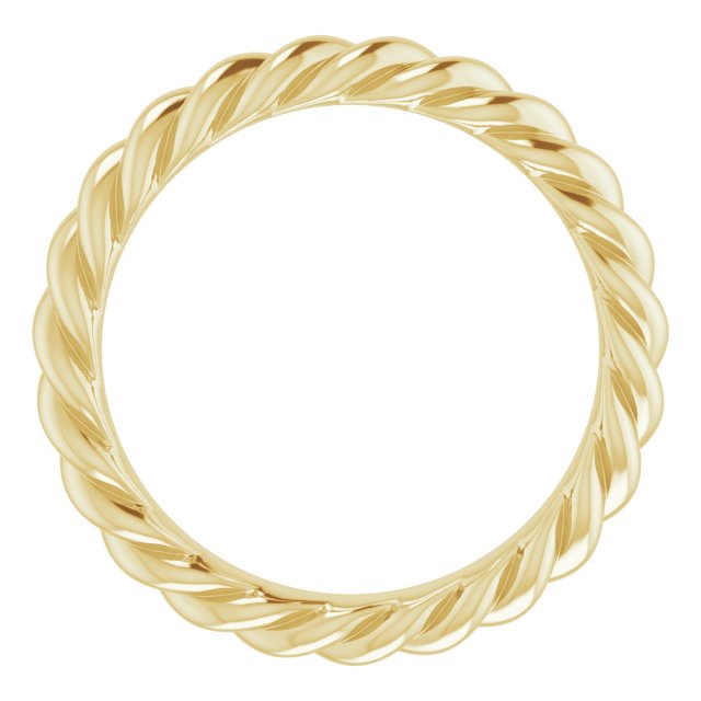 18K Yellow 3 mm Skinny Rope Band Size 5
