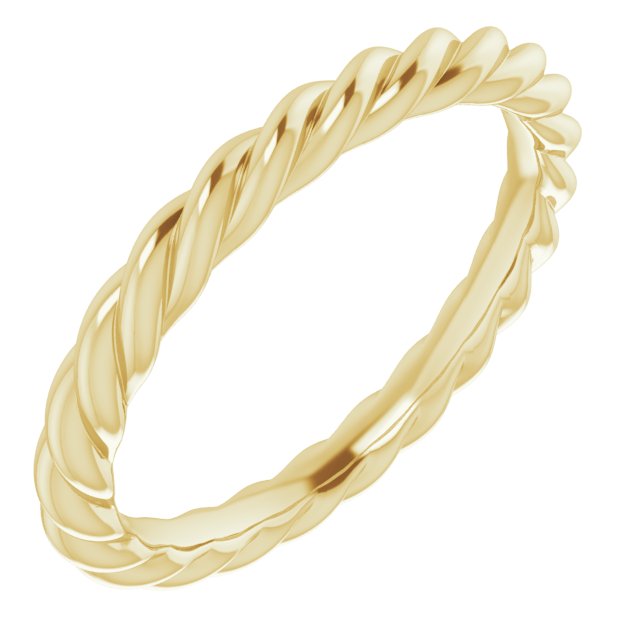 14K Yellow 3 mm Skinny Rope Band Size 7