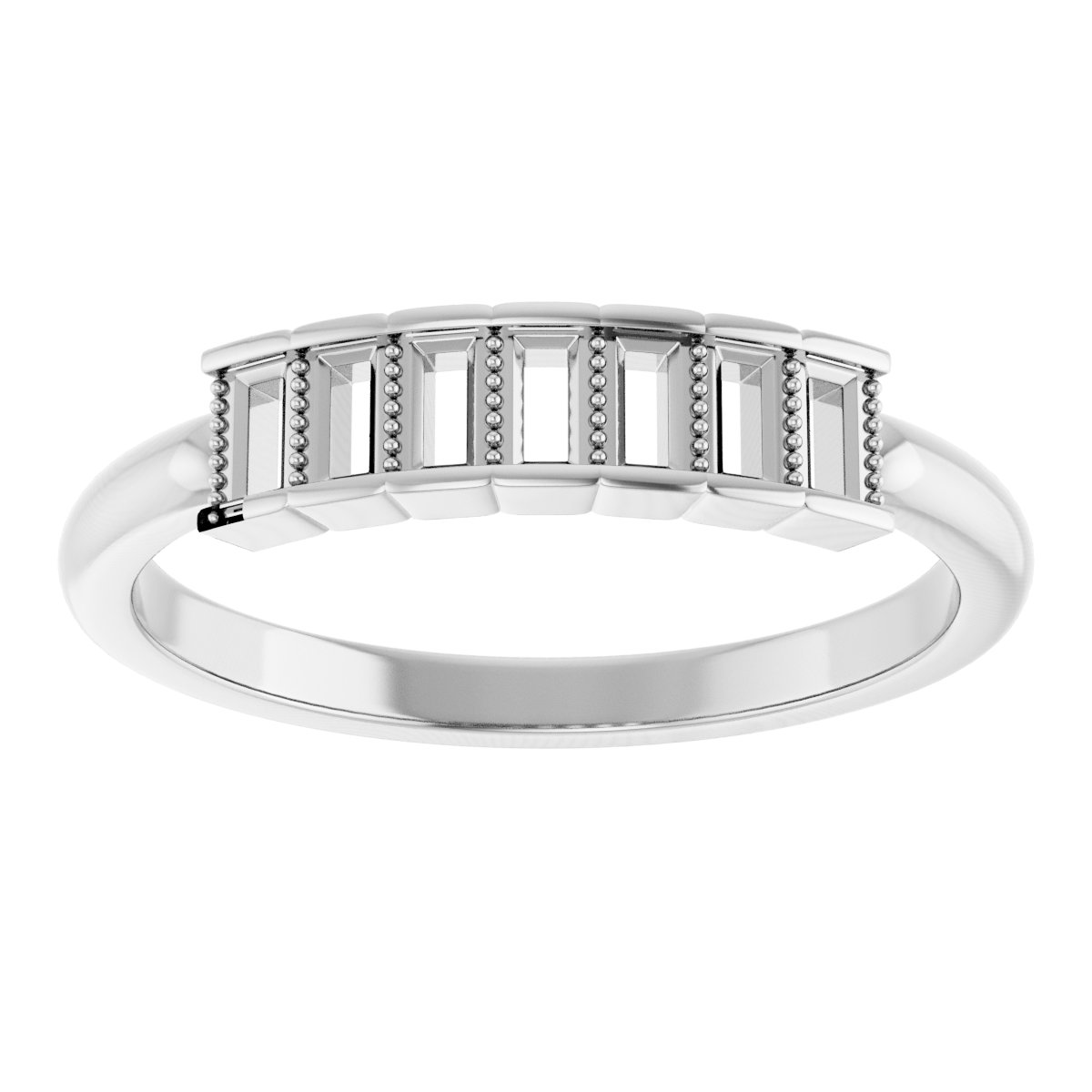 14K White 1/4 CTW Natural Diamond Stackable Ring