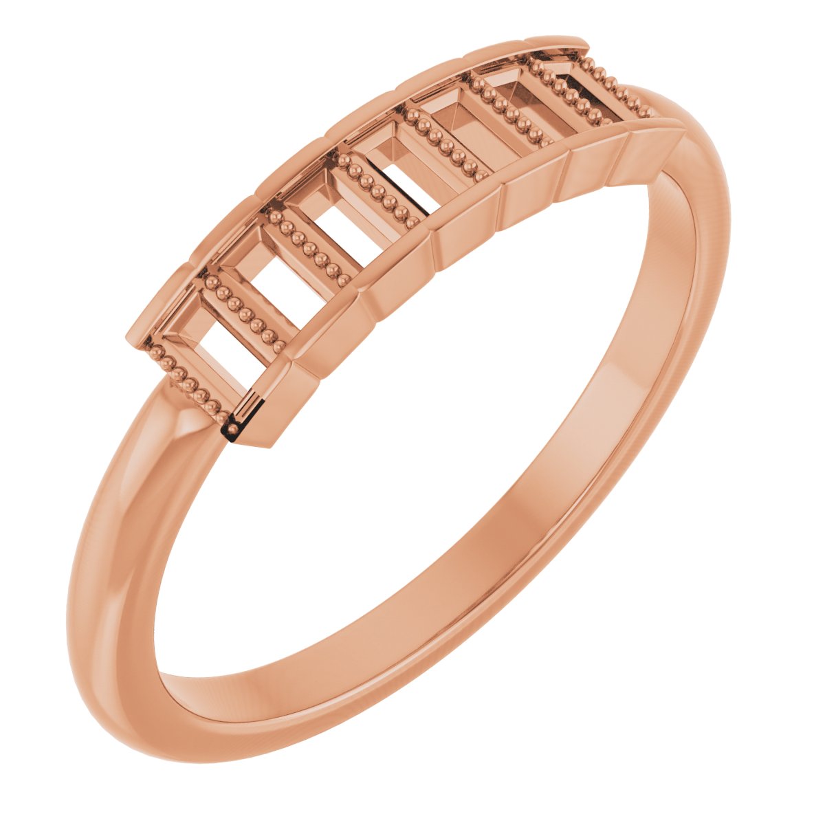Beaded Seven-Stone Stackable Ring