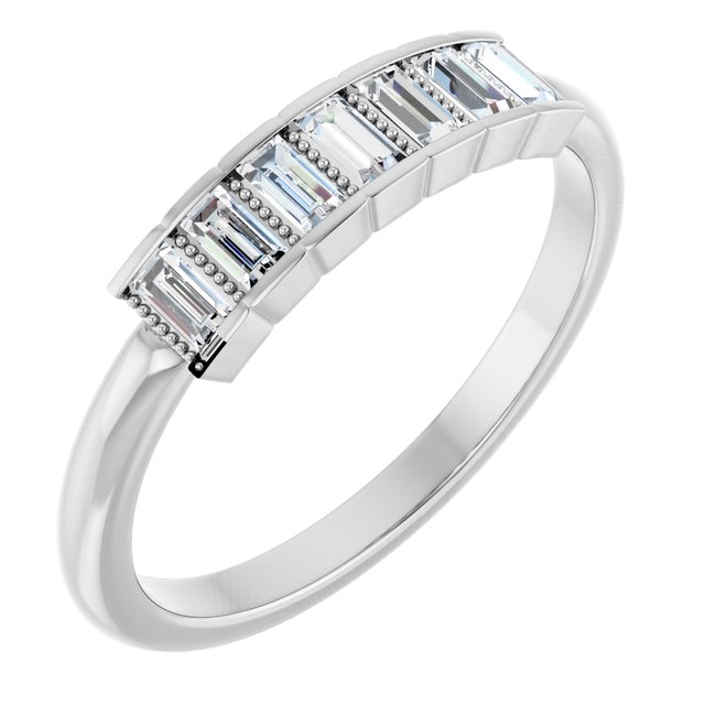 14K White 1/4 CTW Natural Diamond Stackable Ring