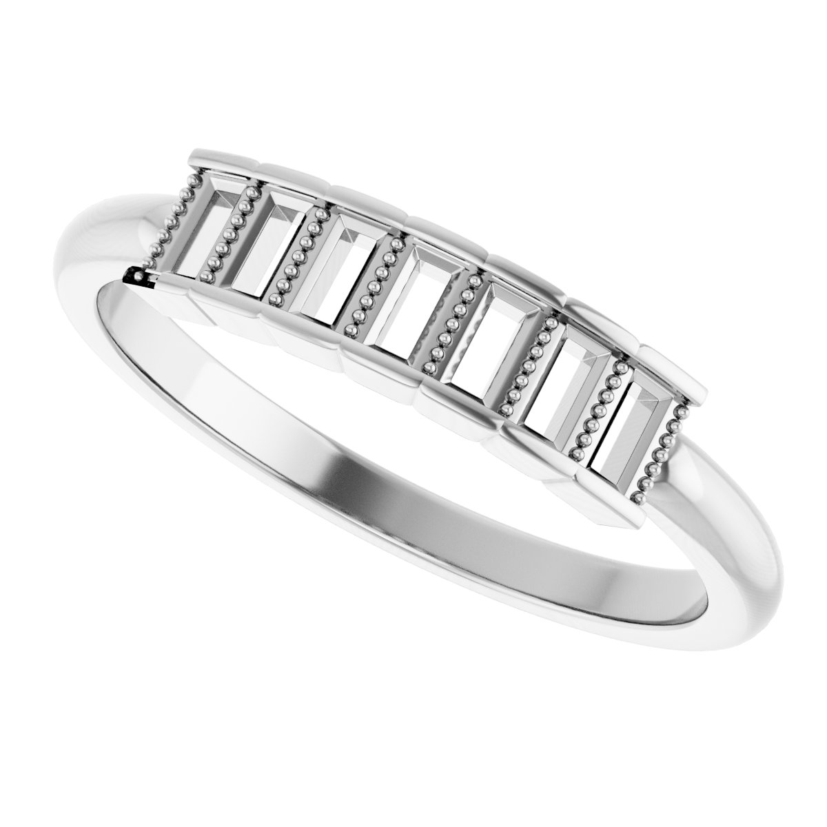 14K White 1/4 CTW Natural Diamond Stackable Ring