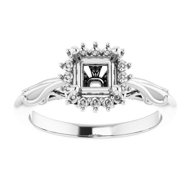 10 mm Square Engagement Ring Mounting view 3
