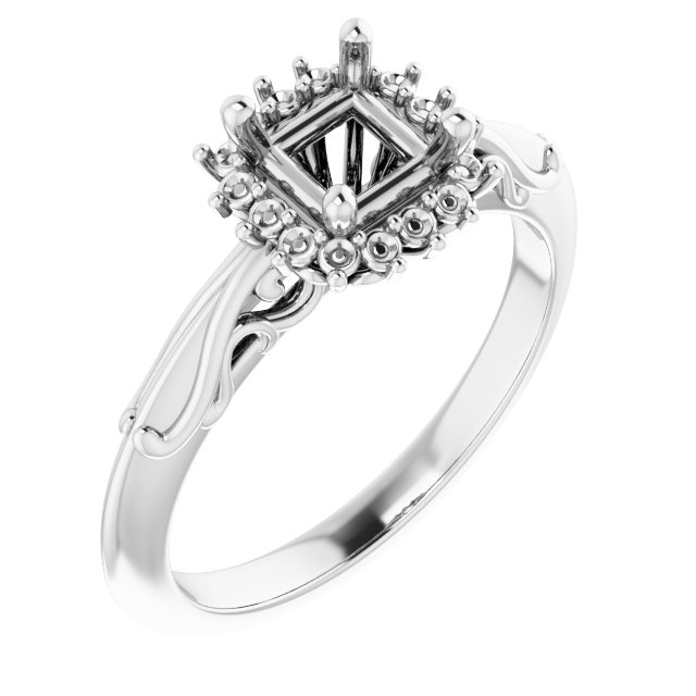 10 mm Square Engagement Ring Mounting