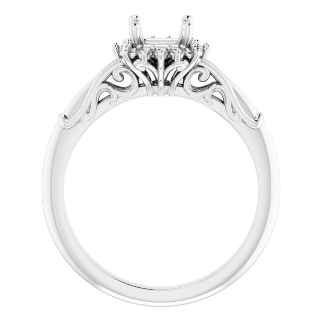 10 mm Square Engagement Ring Mounting view 2