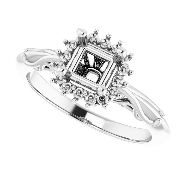 10 mm Square Engagement Ring Mounting view 5