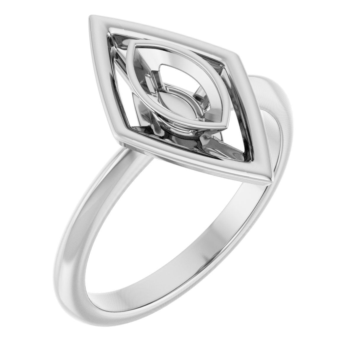 14K White 8x4 mm Marquise Engagement Ring Mounting