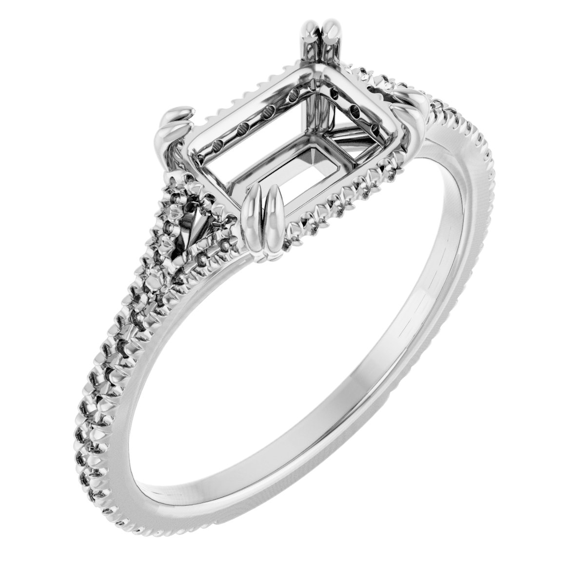 French-Set Accented Engagement Ring or Band