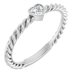 14K White 1/6 CT Diamond Bezel-Set Rope Ring