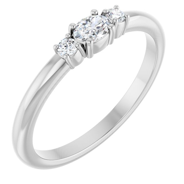14K White 1/5 CTW Diamond Stacklable Ring 