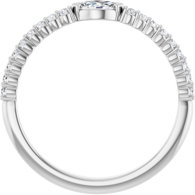 14K White 1/4 CTW Diamond Stackable Ring