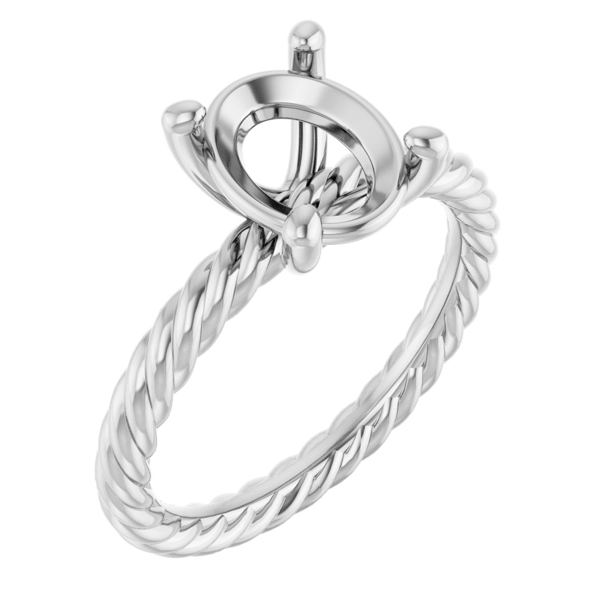 Solitaire Rope Engagement Ring