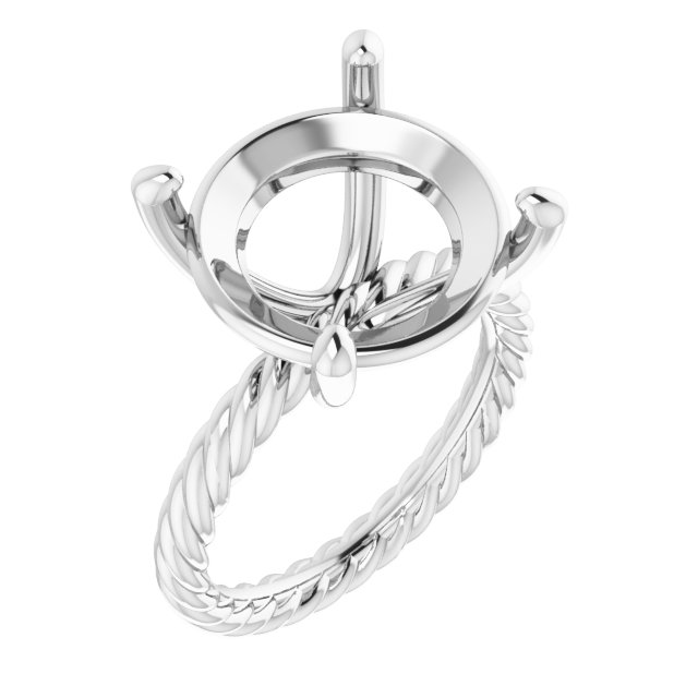 Solitaire Rope Engagement Ring