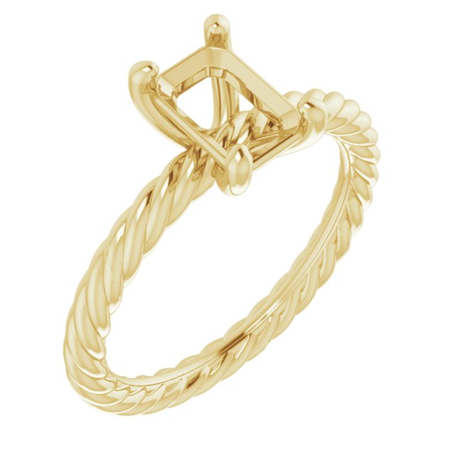 Solitaire Rope Engagement Ring